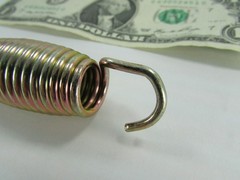 1-Pc Steel Extension Springs, 3.55″ Grip Length, .102″ Wire Dia., End Hook /Ring