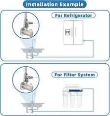 Feed Water Adapter – Water Line Splitter 3/8″x3/8″x1/4″ or G 1/2″xG 1/2″x1/4″…