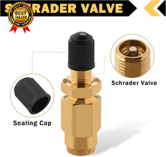 4 PCS 1/4″ Inflation Schrader Valve with Push to Connect for 1/4″ OD Air Line Tu