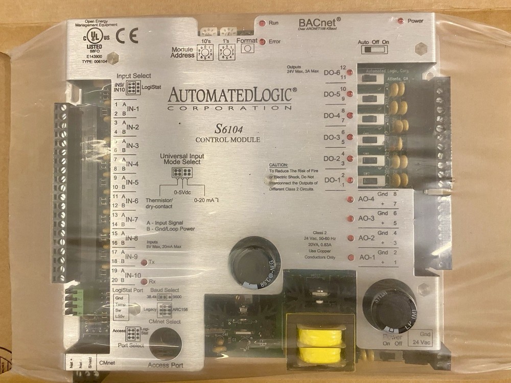 Automated Logic S6104 Control Module Original packaging and plastic Seal