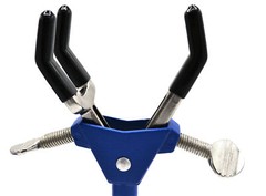 Eisco Labs 3 Finger Adjustable Clamp on Stainless Steel Rod – 2.3″ Max Opening