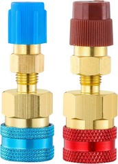 Brass Quick Coupler Set: R1234YF to R134A Adapter for Car Air Conditioning