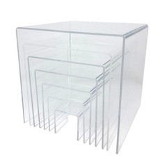 Clear Acrylic 3-Sided Square Riser Displays – Select Sizes Available