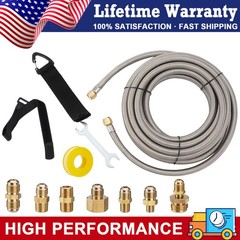 24 Feet High Pressure Braided Propane Hose Extension with Conversion Coupling