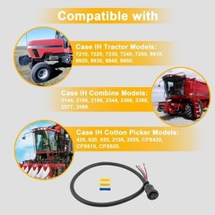 3-Pin Aux Power Connector Kit For Case-IH Tractor Combine Cotton Picker 187103A1