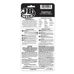J-B Weld High Heat Epoxy Dark Grey Syringe Heat Resistant Adhesive for Metal