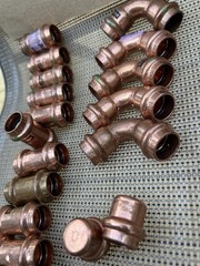 Lot of 31 PRO PRESS Viega Copper 1/2” And 3/4” Fittings And 4 Pro Press Valves