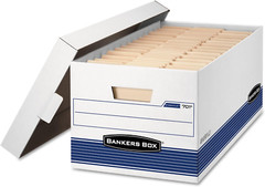 12 Pack Stor/File Medium-Duty File Storage Boxes, Fastfold, Lift-Off Lid, Letter