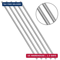 Pack of 5 304 Stainless Steel M6-1.0 Fully All Threaded Rod, Long Threaded Screw