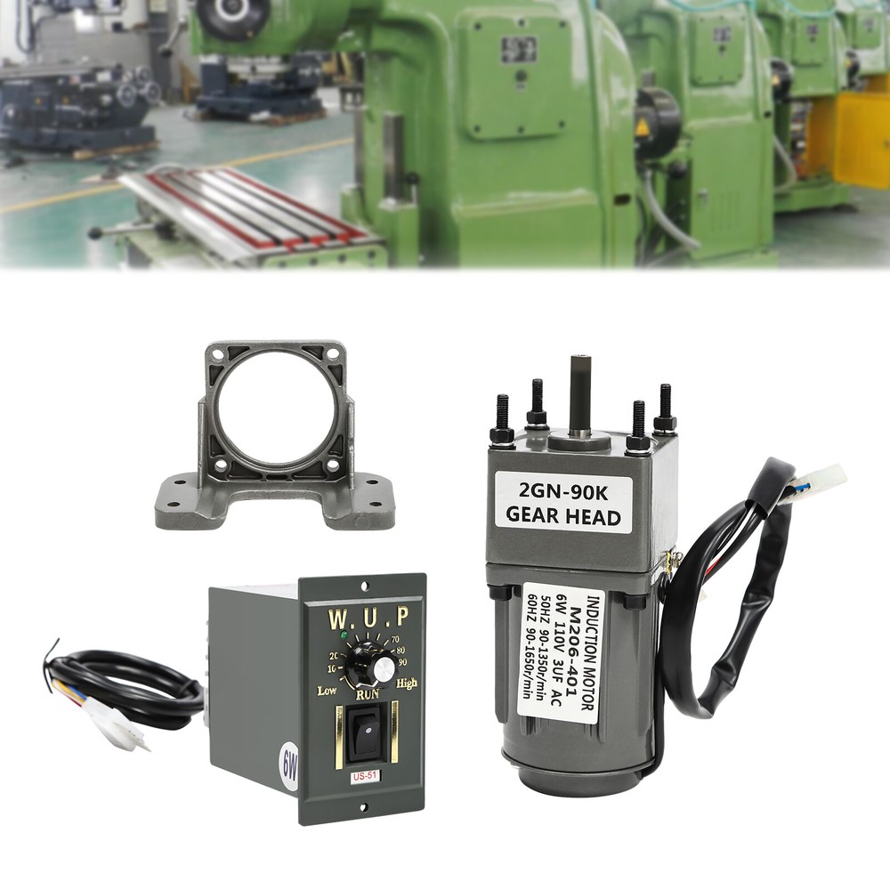 High Torque 110V 15RPM 90K Low Speed AC Gear Reducer Motor Reversible + Governor