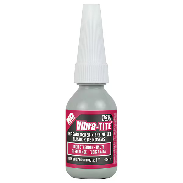 Vibra-Tite Threadlocker, VIBRA-TITE 131, Red, High Strength, Liquid, 10 mL