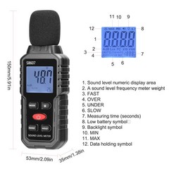 Decibel Meter S9607 Sound Level Meter with 2.25” Backlit LCD Screen