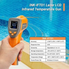 LCD Infrared Thermometer Temperature Gun Laser IR Cooking Oven Pizza -50°C-550°C