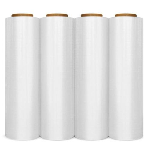 4 Rolls 12″ x 1500′ Down Gauge Cast Stretch Hand Shrink Wrap (43 Gauge) Clear