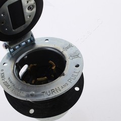 Bryant California Style Locking Armored Flanged Inlet Non-Nema 50A 250V 3 Phase