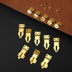10Pcs Brass Solid Padlock Hasp, Gold Metal Latch with Screws, Mini