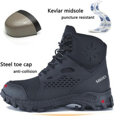Mens Sneakers Work Safety Shoes Mesh Steel Toe Cap Waterproof Boots Size US