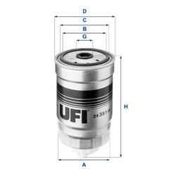 FUEL FILTER ALG2051 UFI 24.351.00 NEW