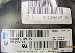 Tecumseh Compressor AE600AT-724-P2– AE2410YXA–1/4 HP-USA-115V