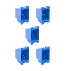 5-Pack 1-Gang Electric Outlet/Switch Box Old Work Remodel ETL 14 Cu In PVC Blue
