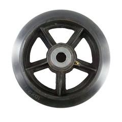 10″ x 2-1/2″ Rubber on Cast Iron Wheel with Bearing – 1 EA