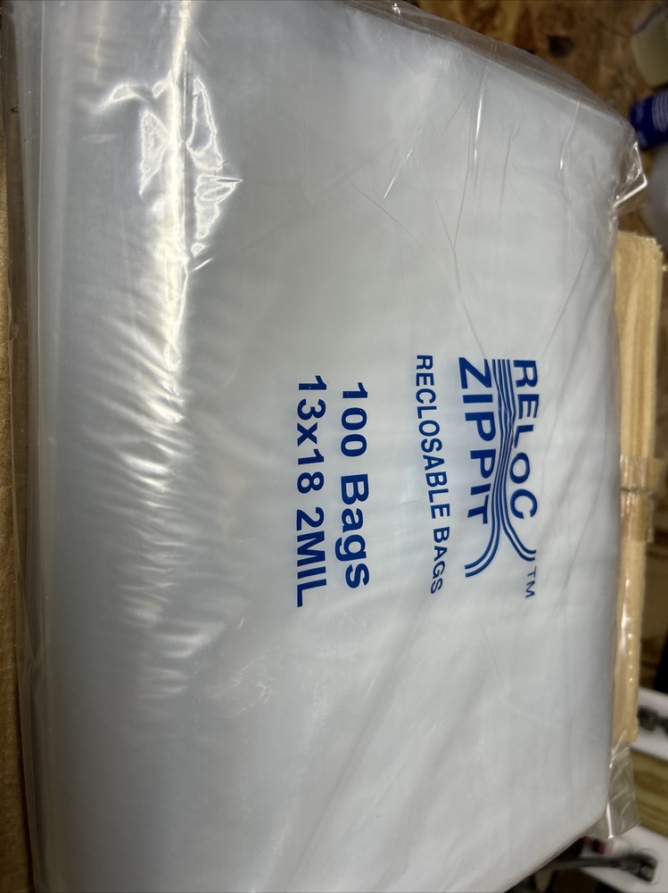 MINIGRIP 13×18 Clear Reclosable Zip Seal Bags 2 Mil Pack Of 100 RELOC-ZIPPIT