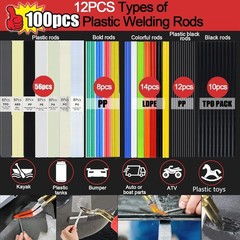 220W Plastic Welder Kit Hot Stapler Soldering Gun 1000 Staples Car Bumper Repair