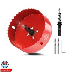 100mm/4 Hole Saw, 1.4 inch Cutting Depth HSS Bi-Metal Hole Cutter for Wood Co…