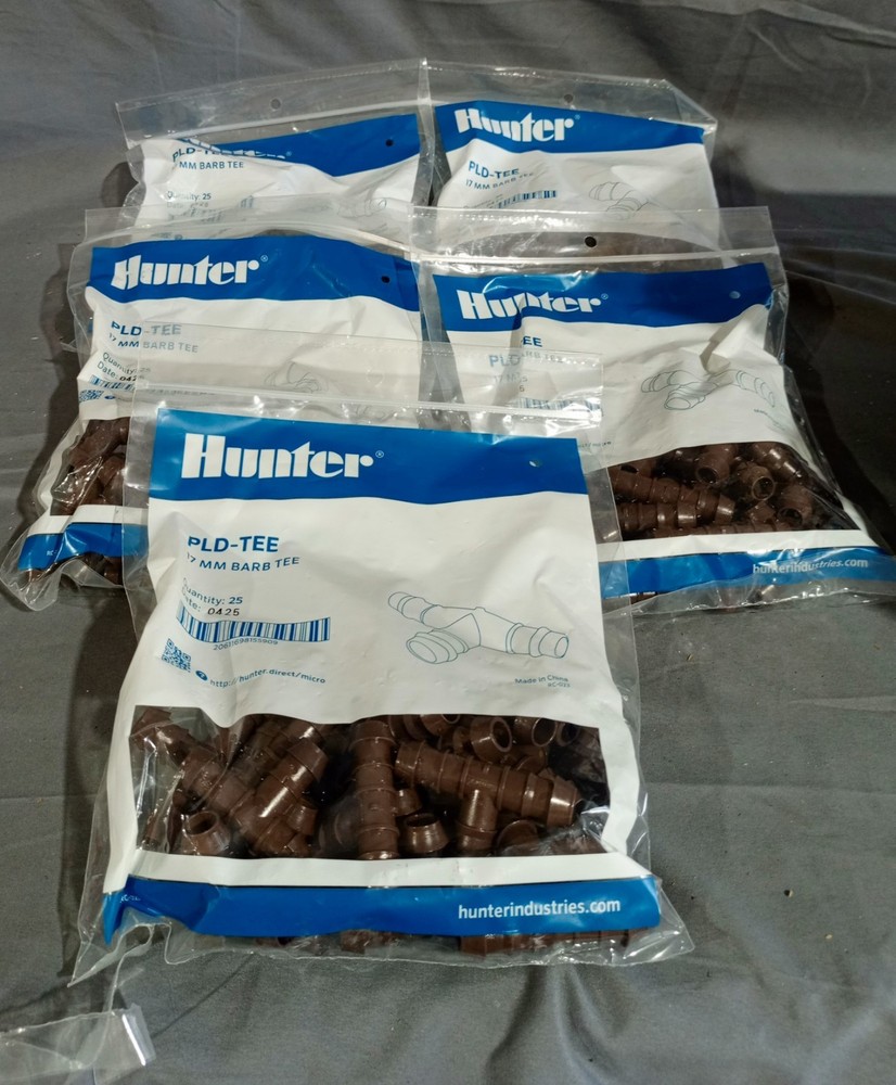 Lot Of 125 Hunter PLD-TEE 17 MM Barb Tee