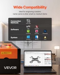 VEVOR 45W CO2 Laser Engraver 12 x 8 in Desktop Laser Engraving Cutter Machine