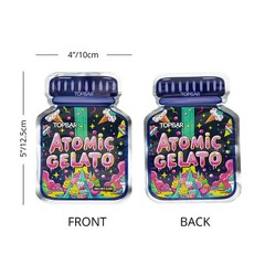 100X Vibrant Print Jar Mylar Storage Bag 3.5g Resealable Airtight Zipper Pouches