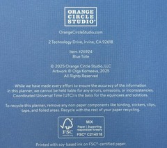 2026 Monthly 12 months Planner Orange Circle Studio OCS BOHO Blue Flowers Medium