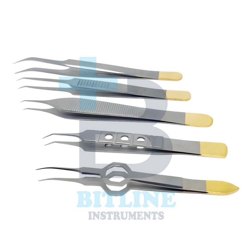 Hair Transplant Forceps Set 5 Pieces Stainless Steel