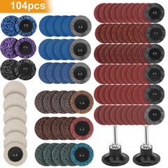 104 Pcs Sanding Discs Set 2 Inch 40/60/80/120/180/240 Grit for Drill Die Grinder