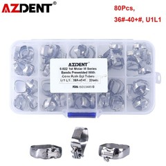 20 Sets Dental Orthodontic Buccal Tubes 1st Molar Roth.022 with Bands 36#-40#