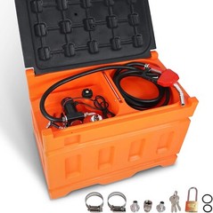 48 Gallon 10 GPM Portable Fuel Tanks with 12V DC Electric Transfer Pump Orange