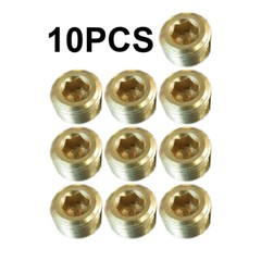 10PCS 3/8″ Solid Brass Male NPT Thread Allen Head Pipe Plug Hex Socket US Stock