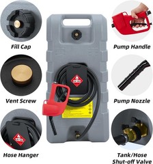 🔥57L (15 Gallonen) mit Handpumpe & Schlauch, Siphon 7,5L/min – Rollbarer Krafts