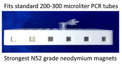 Magnetic beads separator rack for Ampure beads made in 96 wells plate format