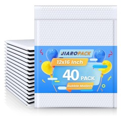 40 White Poly Bubble Mailers 12×16 Large Padded Envelopes 12×15 Mailing Bag