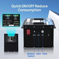 48V 100Ah LiFePO4 Golf Cart Battery 18A Charger Bluetooth Monitor Metal Case