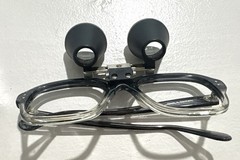 Vintage Binocular Loupe Glasses Clip-On Dental Optician Jeweler Germany W/ Case