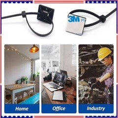 Cable Tie Mount Zip Tie Adhesive Backed Mounts Stick On Wire Holder Screw Hole