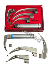 LARYNGOSCOPE MACINTOSH INTUBATION SET OF 4 BLADES AND ONE HANDLE EMT ANESTHESIA