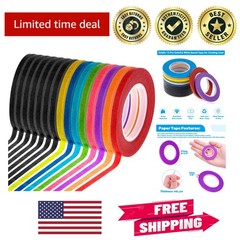 15 Rolls of Assorted Color Whiteboard Tape – 1/8 Inch Pinstripe Perfect for Art