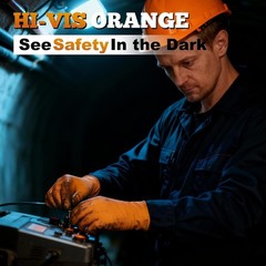 Heavy Duty Orange Industrial Nitrile Gloves with Raised Diamond Texture, Late…