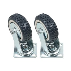 4 Pcs 6 Inch Swivel Caster Wheels Heavy Duty Inclined Fixed Wheel With Brake