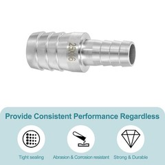 1 Inch to 5/8 Inch Hose Barb Reducer 304 Stainless Steel Pipe Fitting