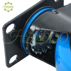 4 Pcs 6-Inch Polyurethane Casters With Brake Included 2 × Hardware Kits Blue