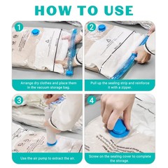 15 Pack Vacuum Seal Bags for Clothing &Travel, Space Saver Vacuum Storage Bags f